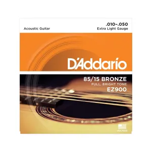 D'Addario EZ900 85/15 Bronze Acoustic Guitar Strings, Extra Light, 10-50