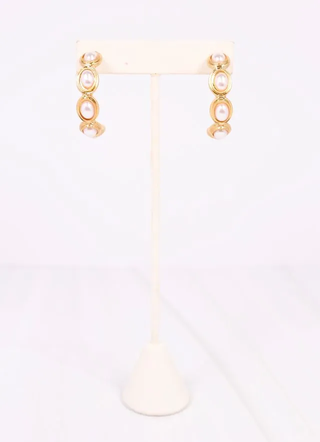 Dalma Pearl Hoop Earring Gold