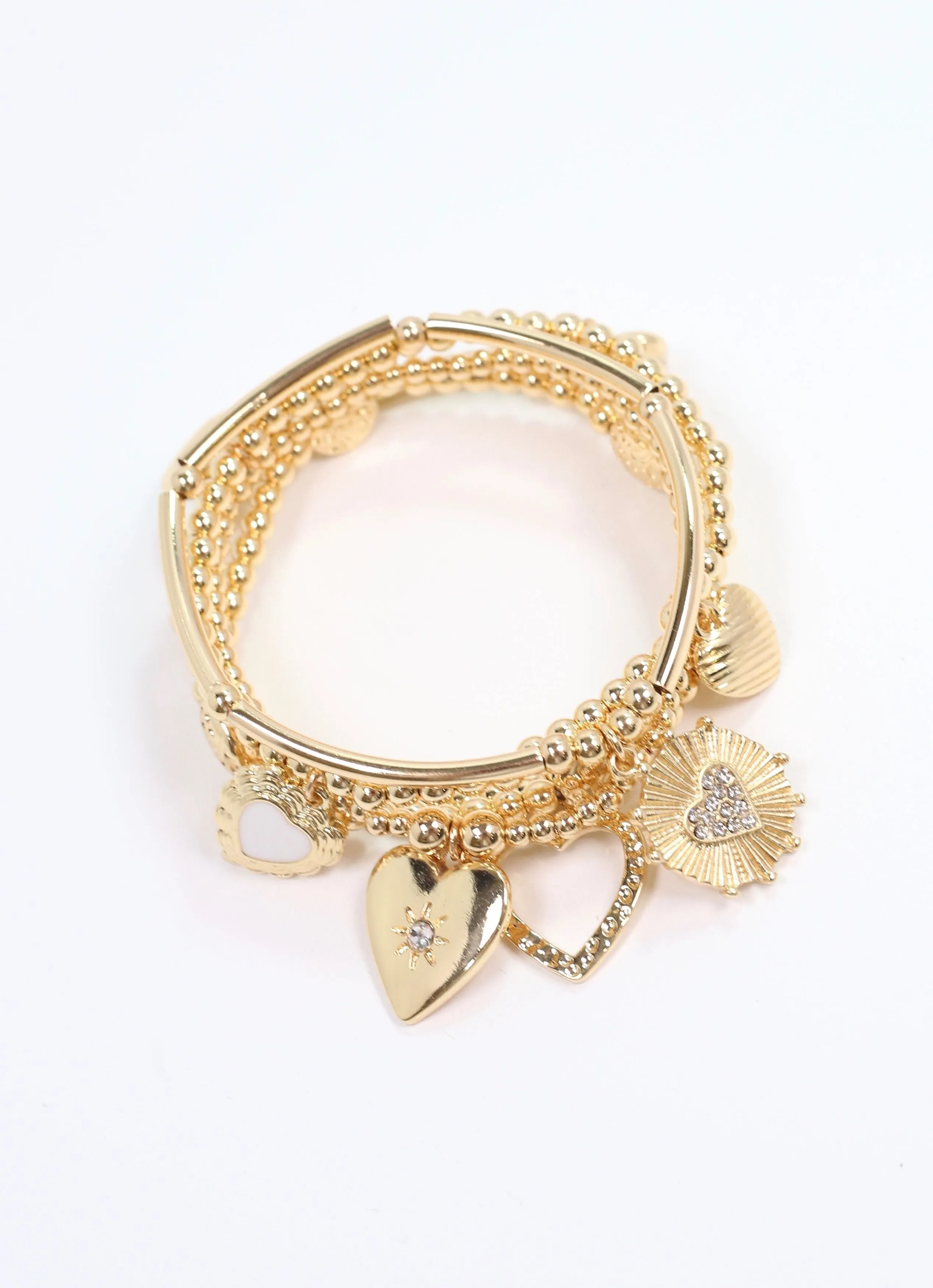 Delaroche Charm Bracelet Set Gold