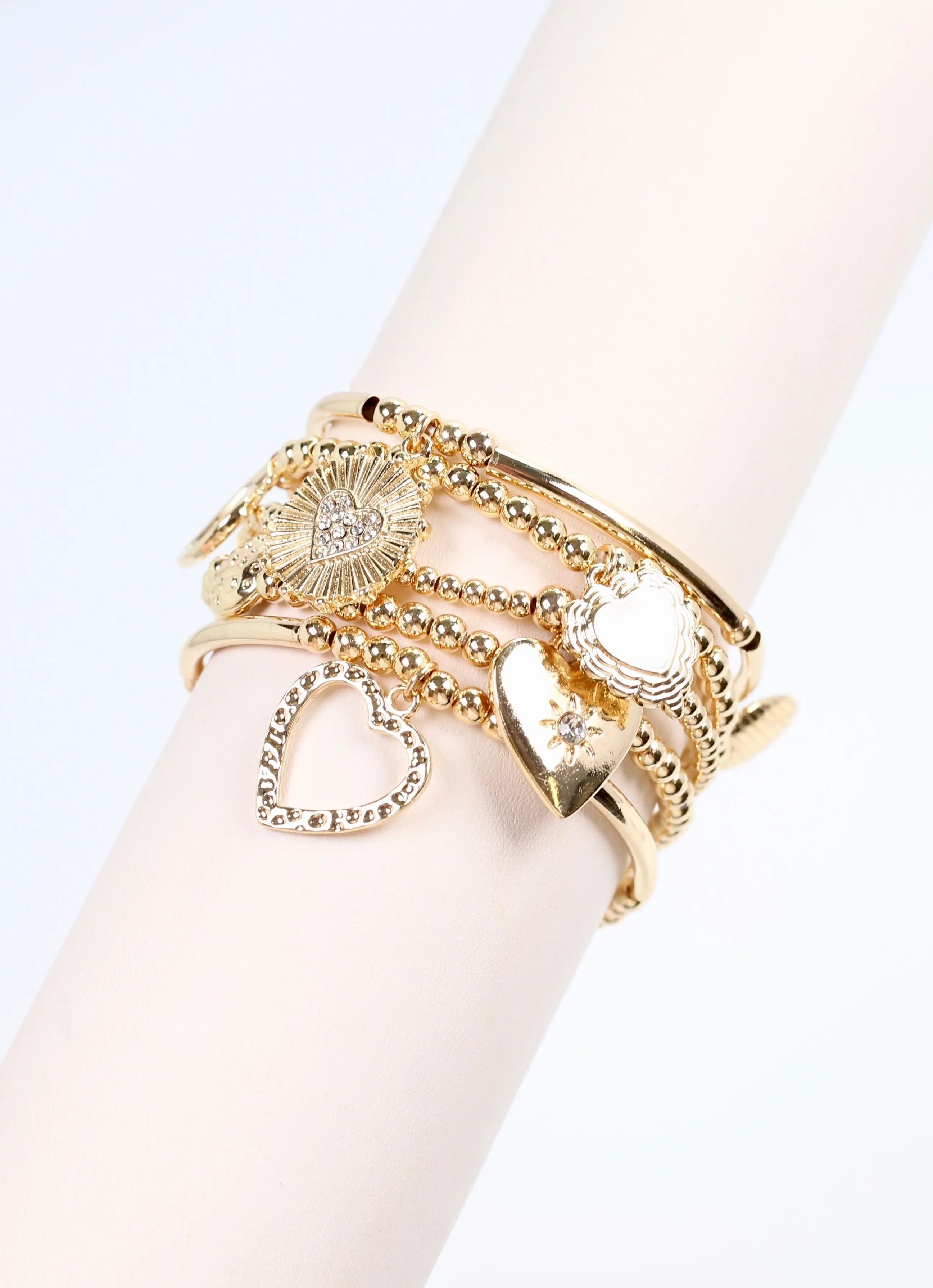 Delaroche Charm Bracelet Set Gold