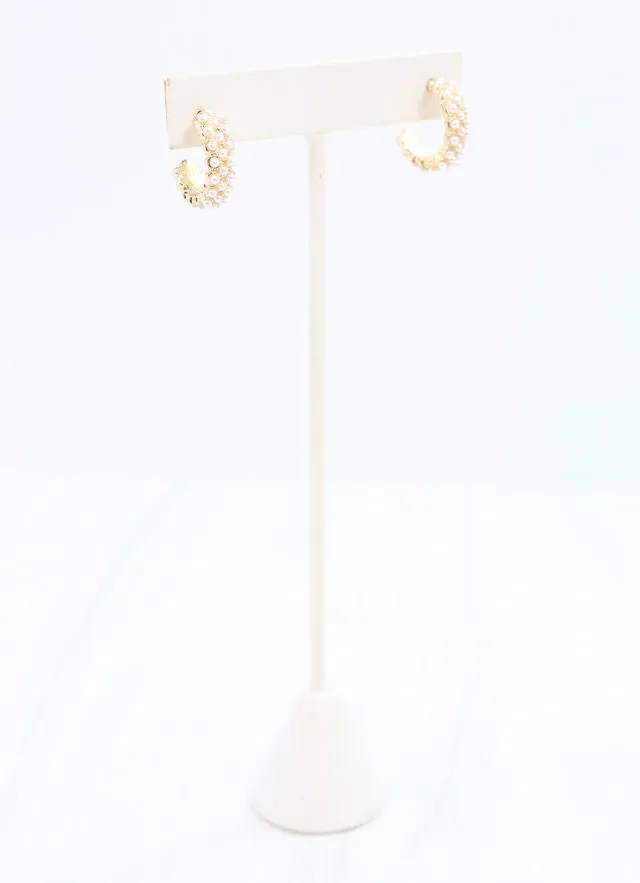 Dorsay Pearl Hoop Earring Gold