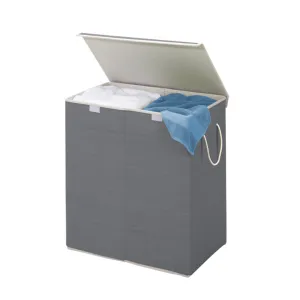 DOUBLE RESIN HAMPER GREY