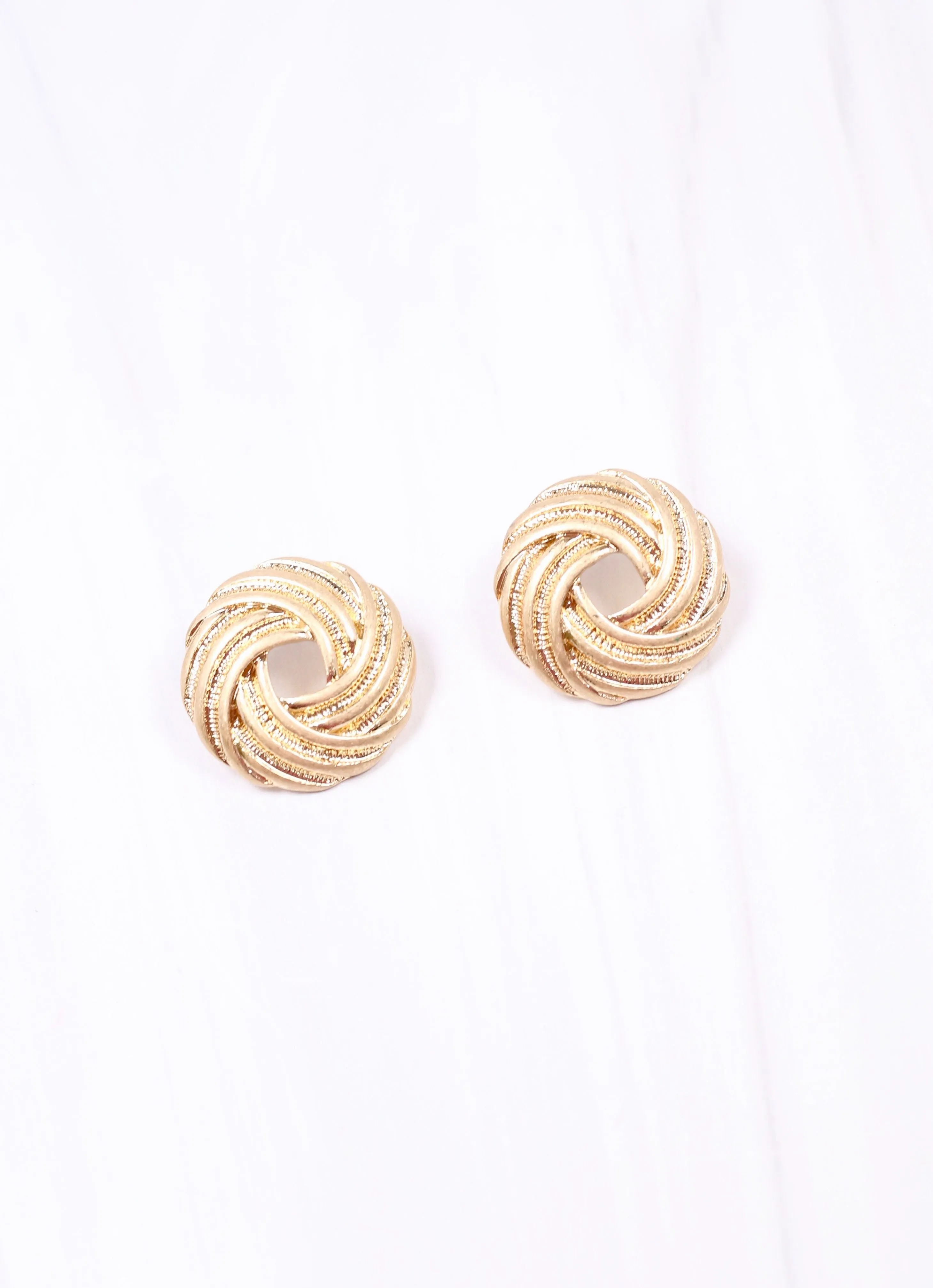 Eileen Knot Stud Earring Gold