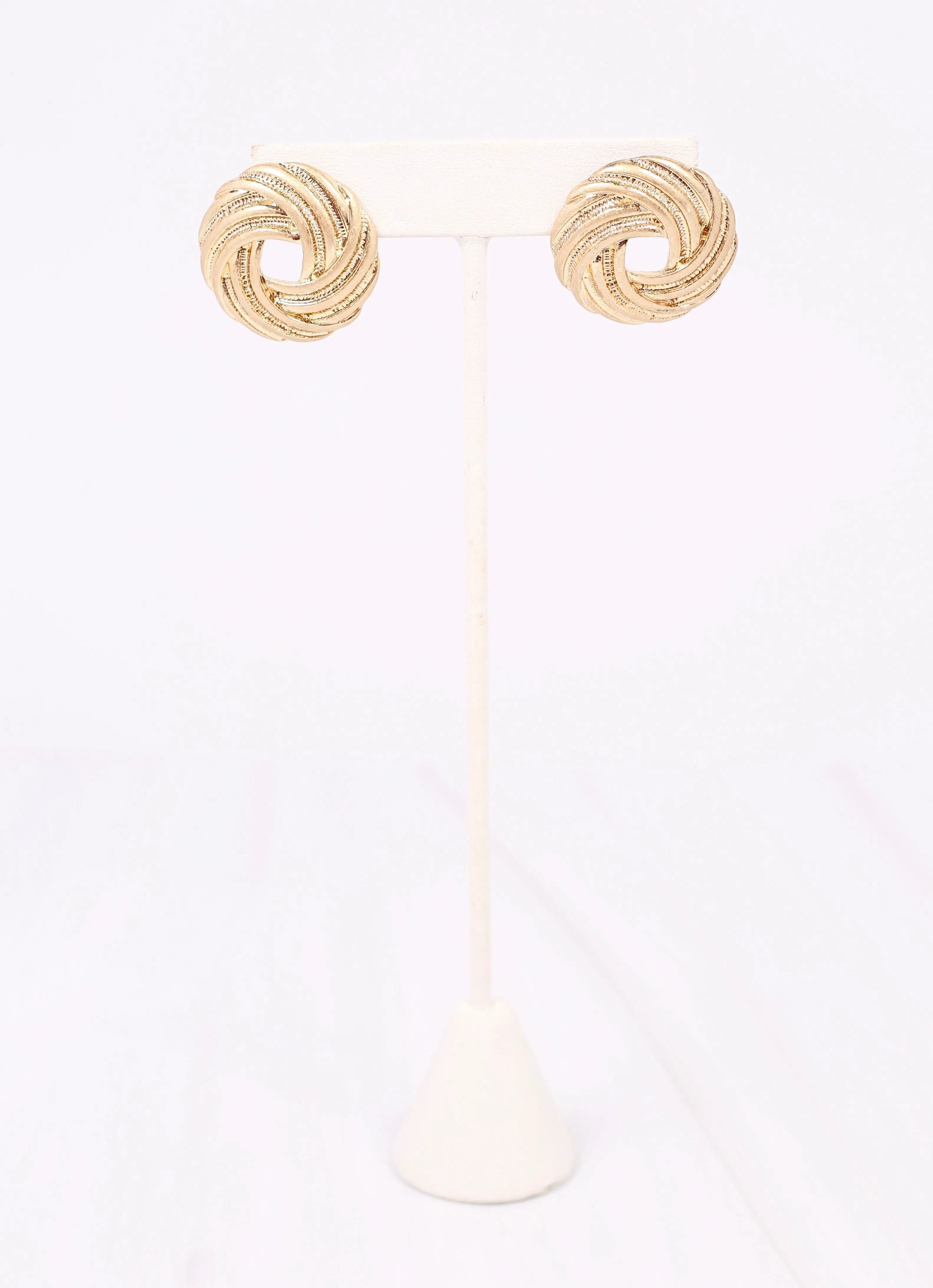 Eileen Knot Stud Earring Gold