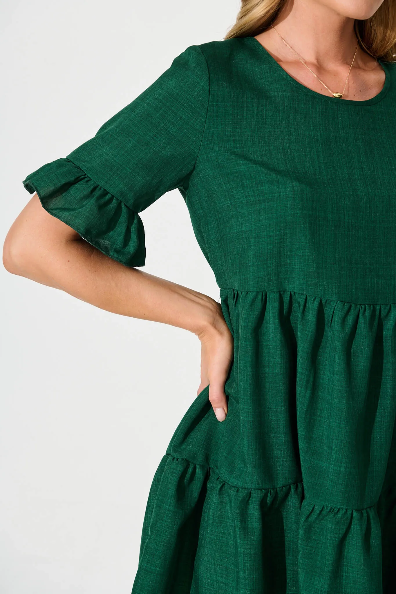 Emerald Green Smock Dress
