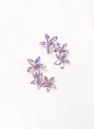 Erna CZ Flower Earring LAVENDER