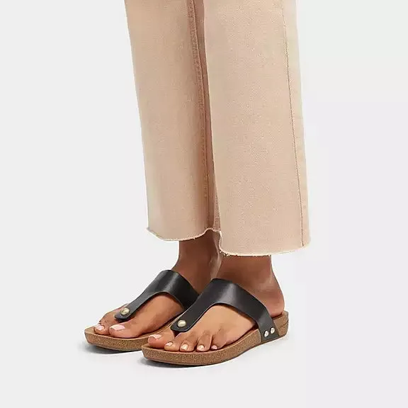 FitFlop IQushion Leather Toe-Post Sandals