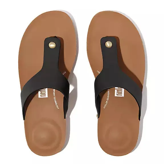 FitFlop IQushion Leather Toe-Post Sandals