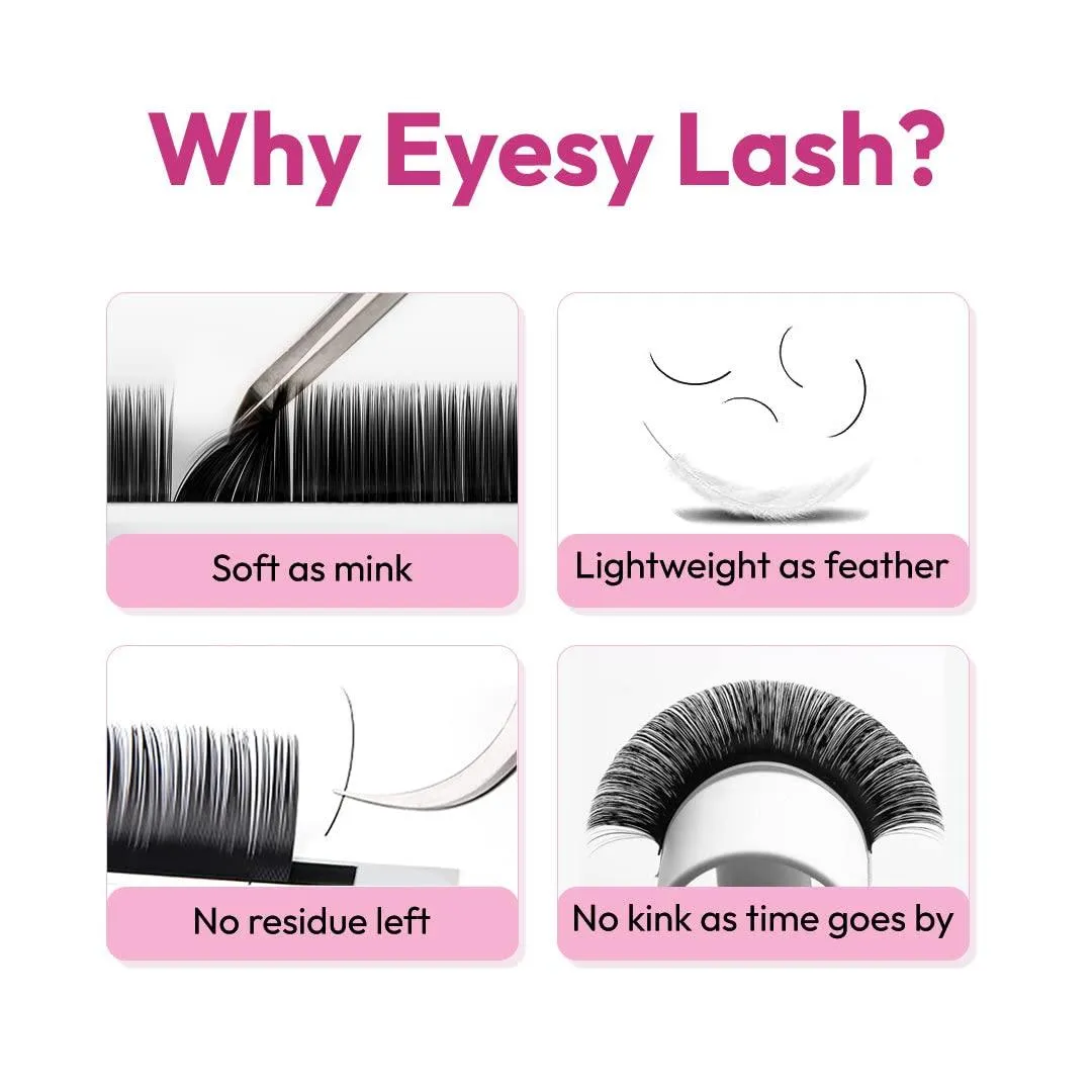 Flat Classic Lash Extensions Tray | 0.20  | Mixed Length (Ellipse Lash)