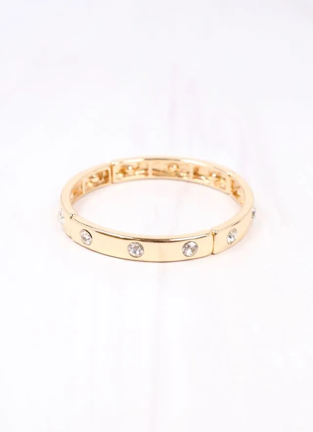 Fleischman CZ Stretch Bracelet GOLD