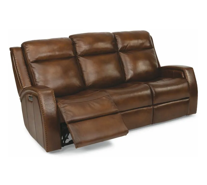 Flexsteel Mustang Power Reclining Leather Sofa