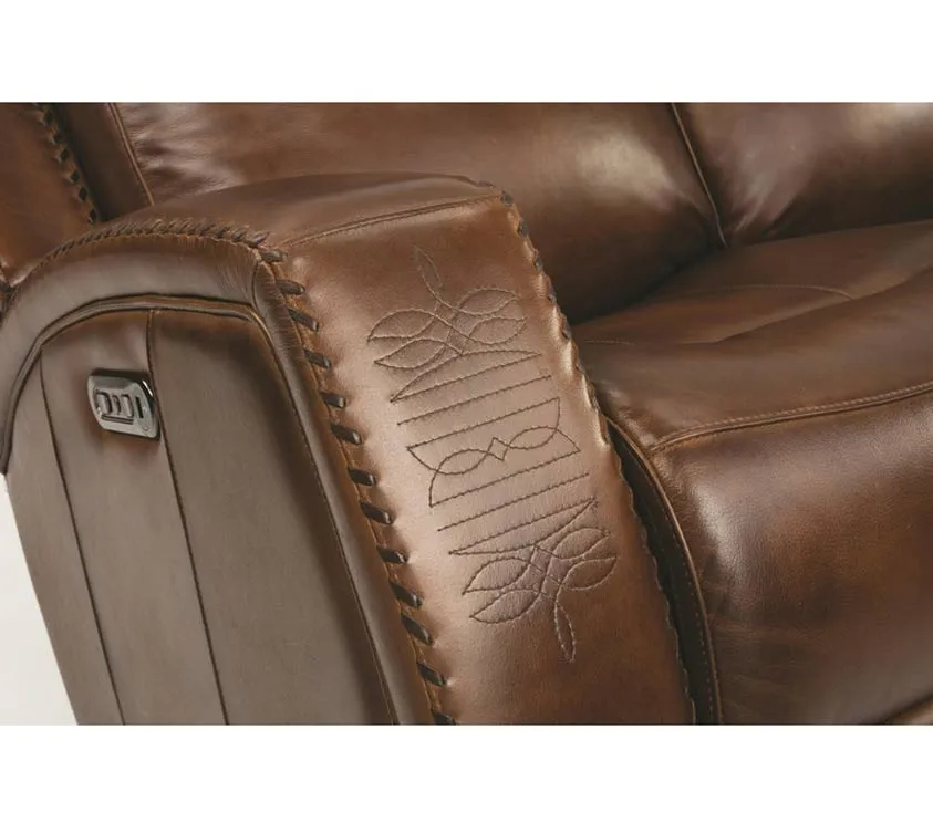 Flexsteel Mustang Power Reclining Leather Sofa