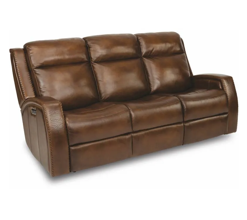 Flexsteel Mustang Power Reclining Leather Sofa