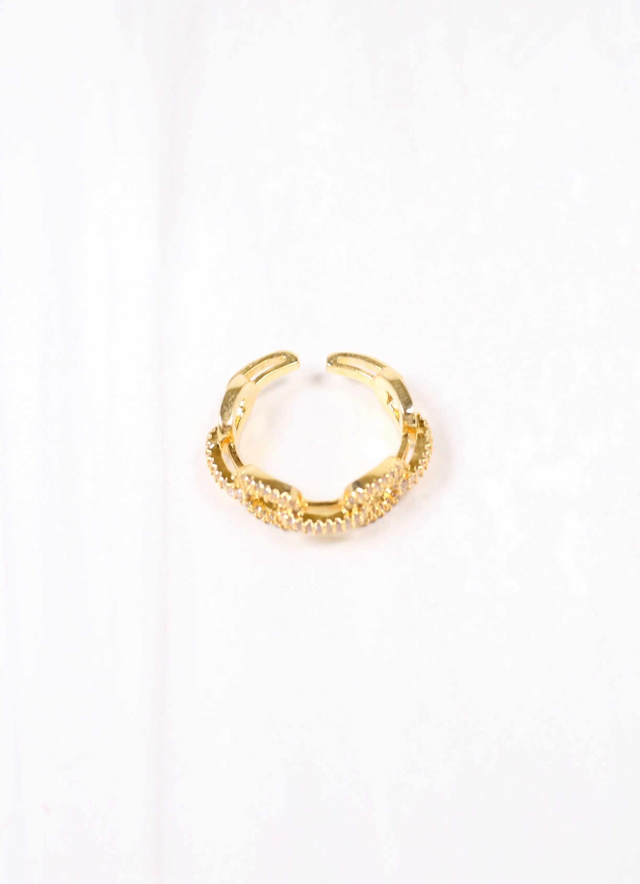 Forbe CZ Link Ring GOLD