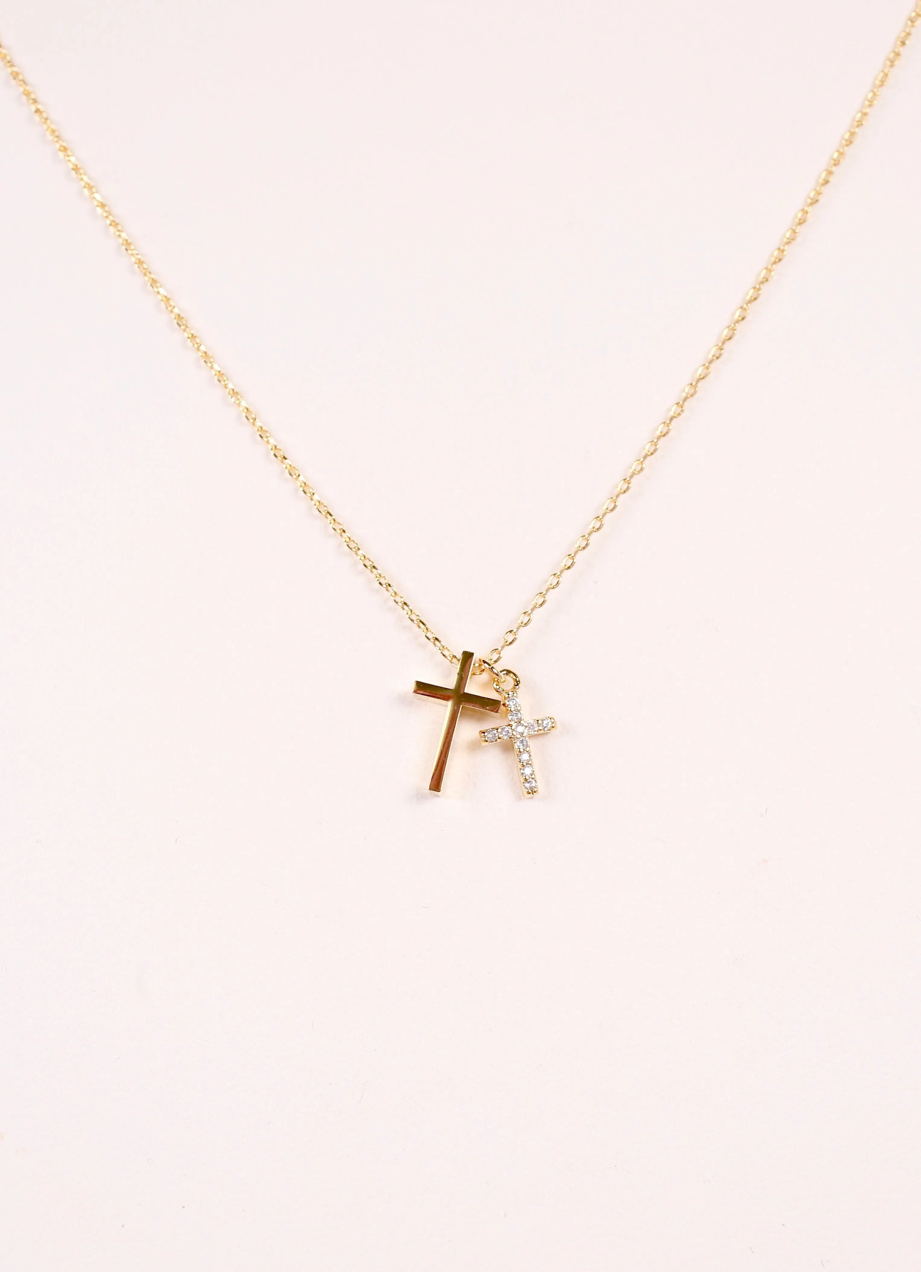 Francia Cross Necklace GOLD