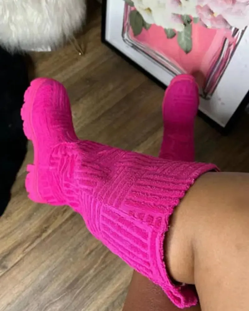 Fuzzy Platform Boots