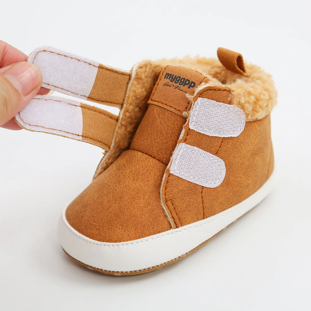 Fuzzy Velcro Kids Toddler Soft-Sole High-Top Sneakers