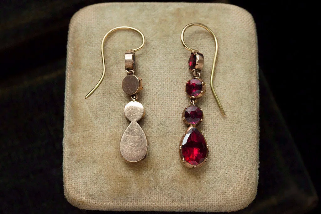 Georgian Garnet Drop Earrings