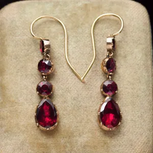 Georgian Garnet Drop Earrings