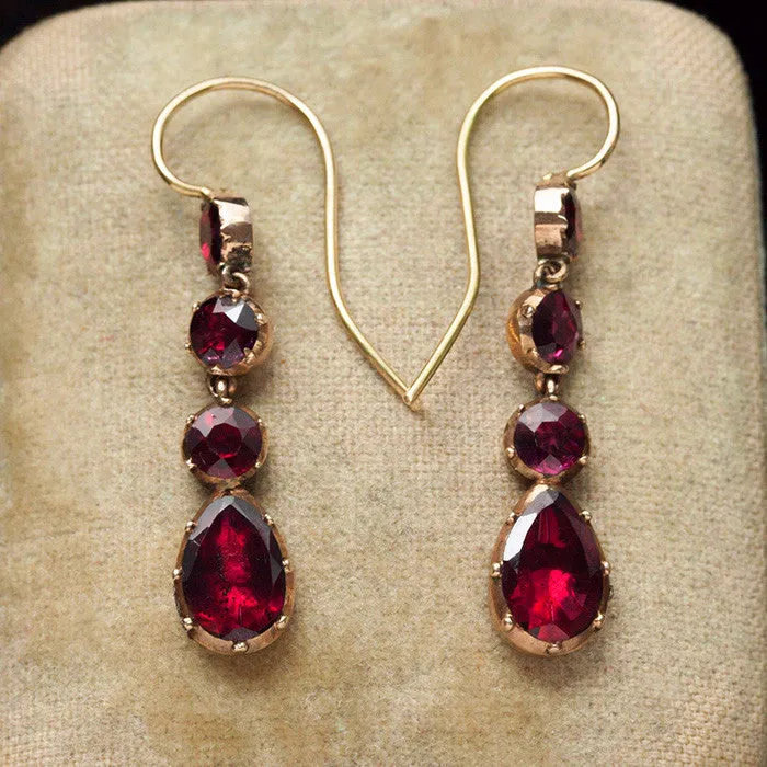 Georgian Garnet Drop Earrings