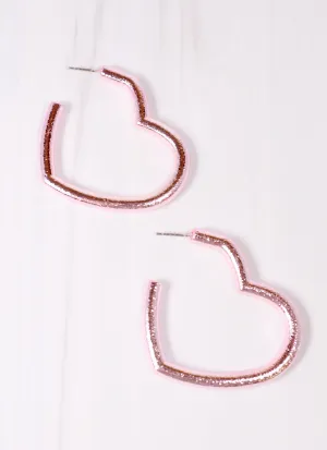 Harland Heart Hoop Earring LIGHT PINK