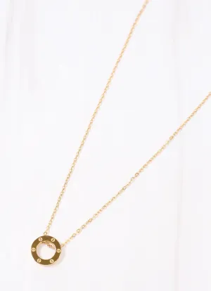 Hendler Circle Charm Necklace GOLD
