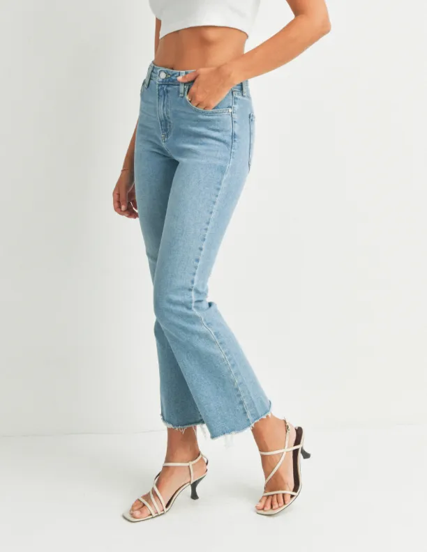 High Rise Vintage Cropped Flare Jeans