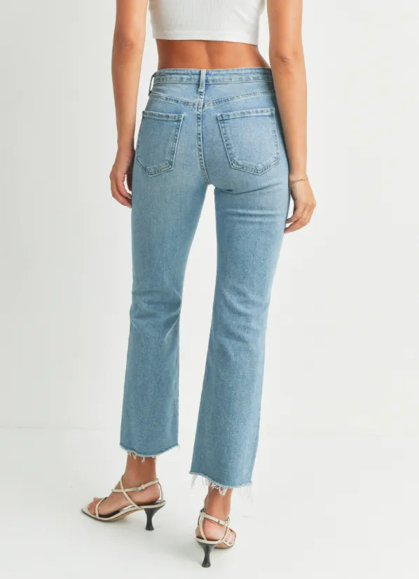 High Rise Vintage Cropped Flare Jeans