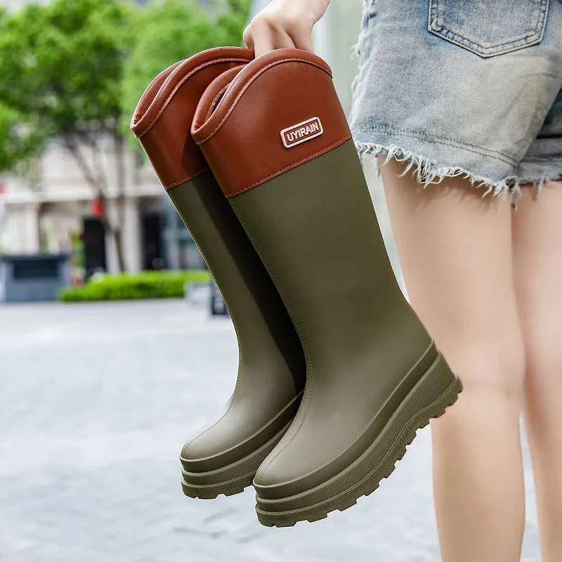 High Tube Stylish Rain Outdoor Waterproof Boots
