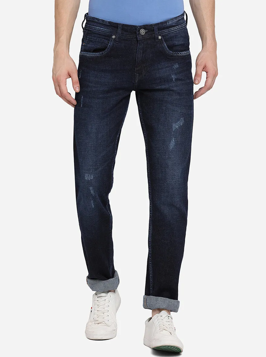 Indigo Blue Washed Narrow Fit Jeans | Greenfibre