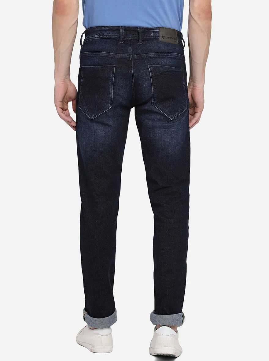Indigo Blue Washed Narrow Fit Jeans | Greenfibre