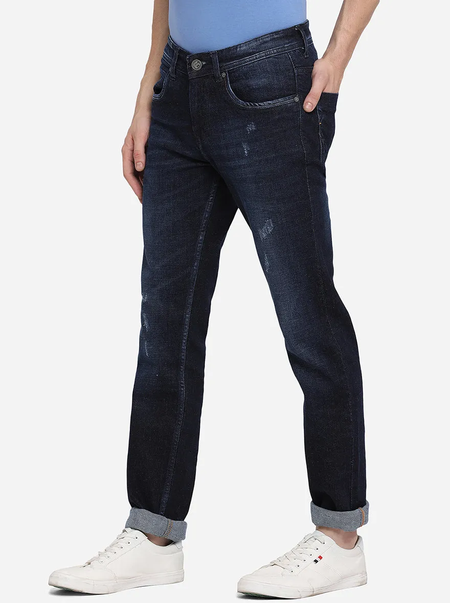 Indigo Blue Washed Narrow Fit Jeans | Greenfibre