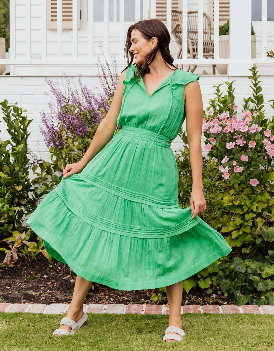 Isabella Midi Dress - Greenbriar