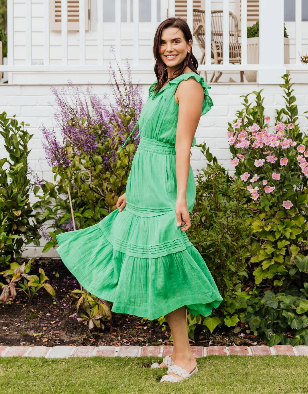 Isabella Midi Dress - Greenbriar