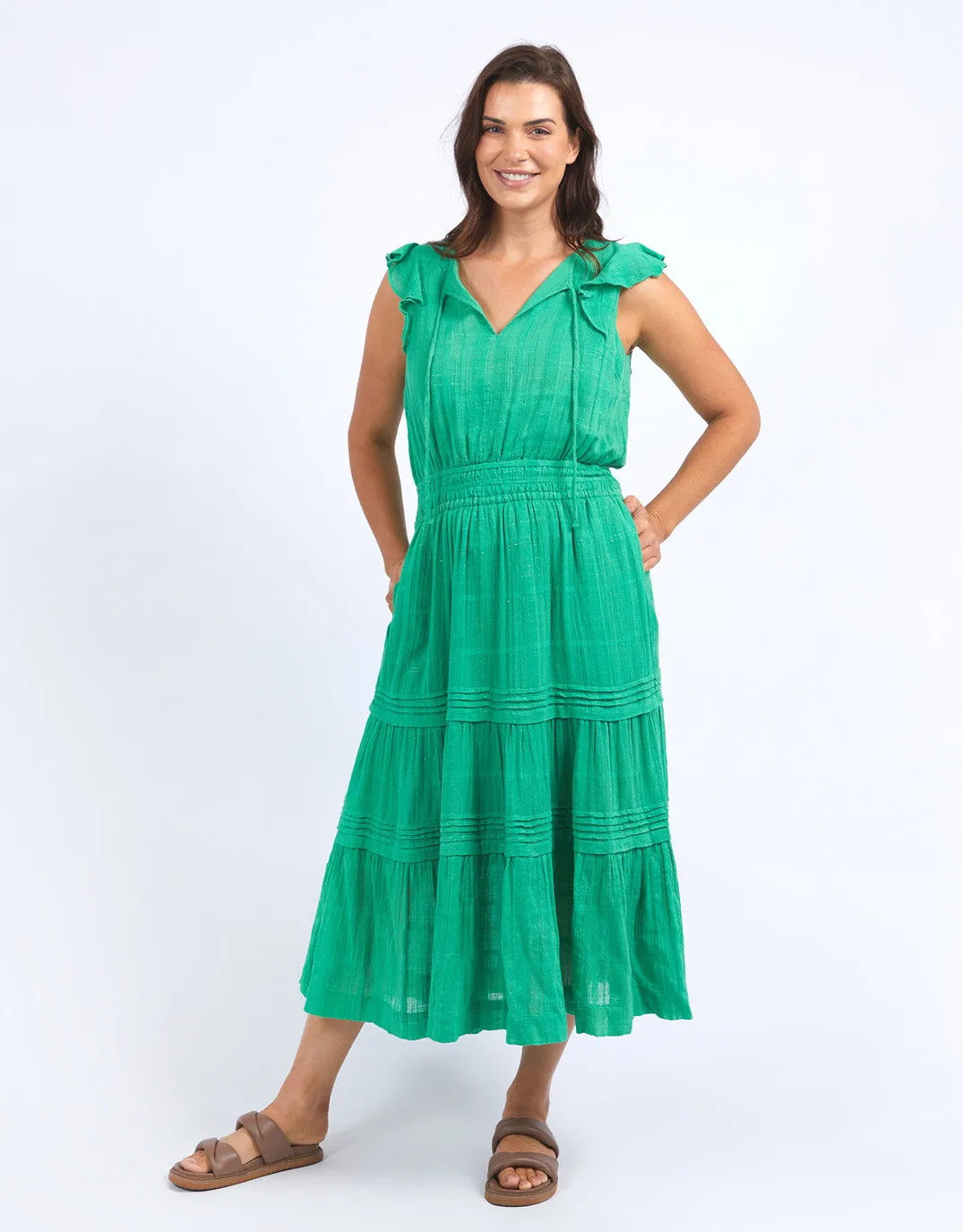 Isabella Midi Dress - Greenbriar