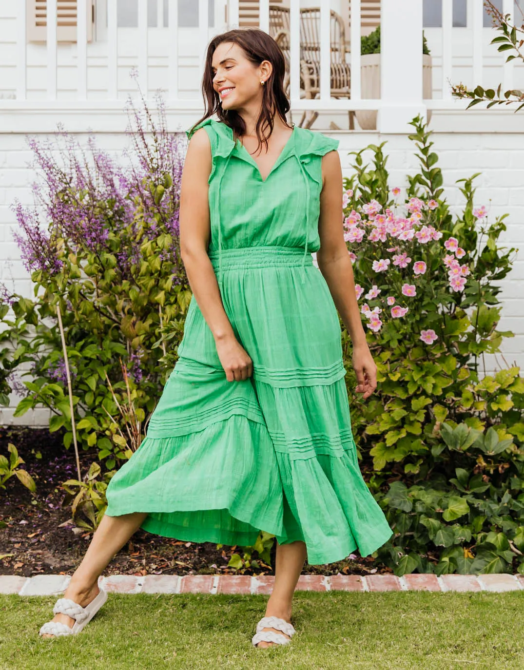 Isabella Midi Dress - Greenbriar