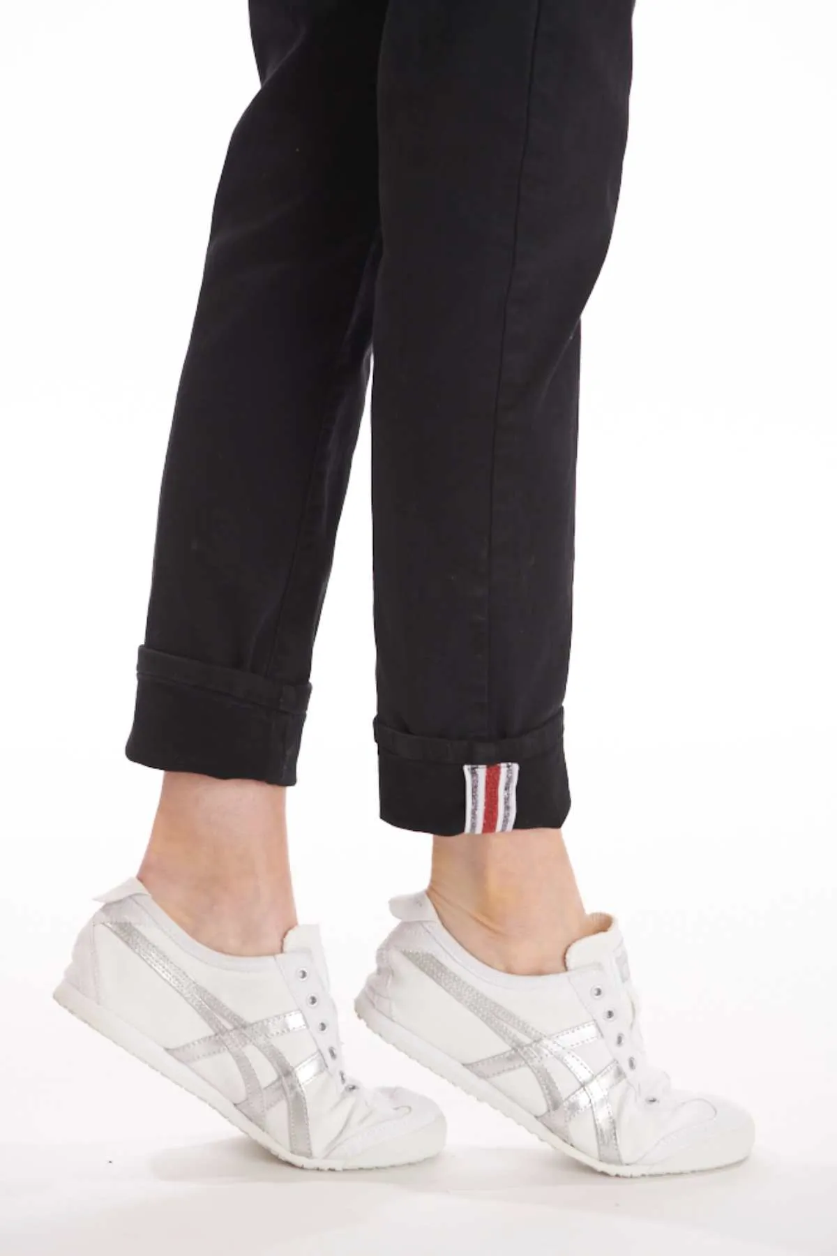 ITALIAN STAR  Drill Jogger with Lurex Trim - Black