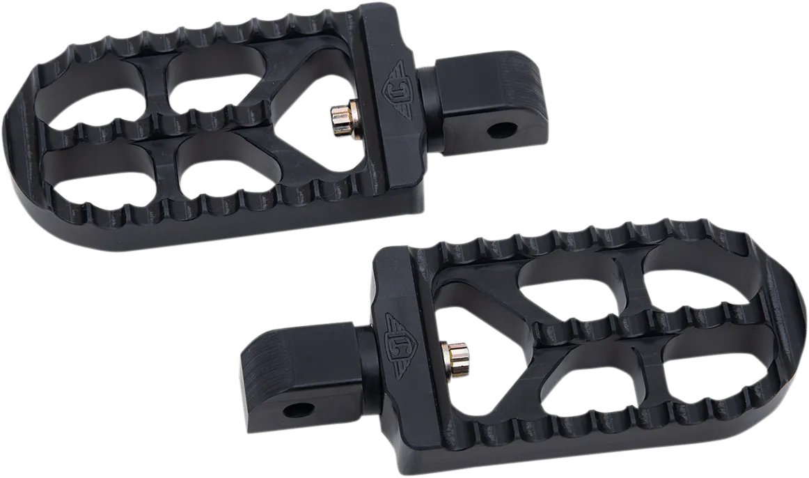 Joker Machine 08-56-7 Adjustable Serrated Long Footpegs - Raw Aluminum