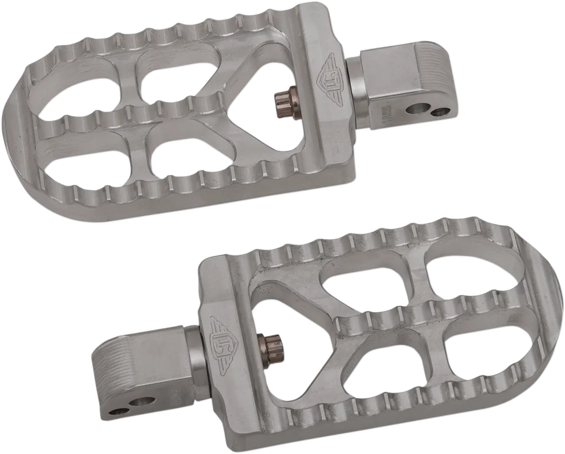Joker Machine 08-56-7 Adjustable Serrated Long Footpegs - Raw Aluminum