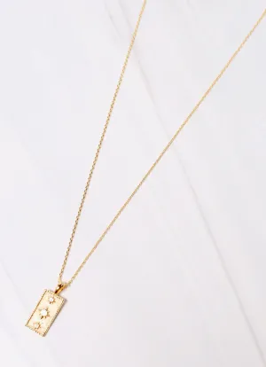 Keegan CZ Rectangle Necklace Gold