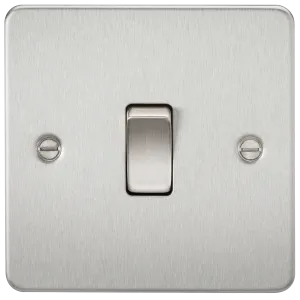 Knightsbridge FP2000BC Flat Plate 10AX 1G 2 Way Switch - Brushed Chrome