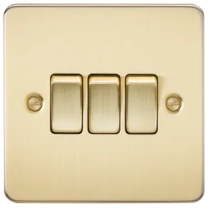 Knightsbridge FP4000BB Flat Plate 10AX 3G 2-Way Switch - Brushed Brass