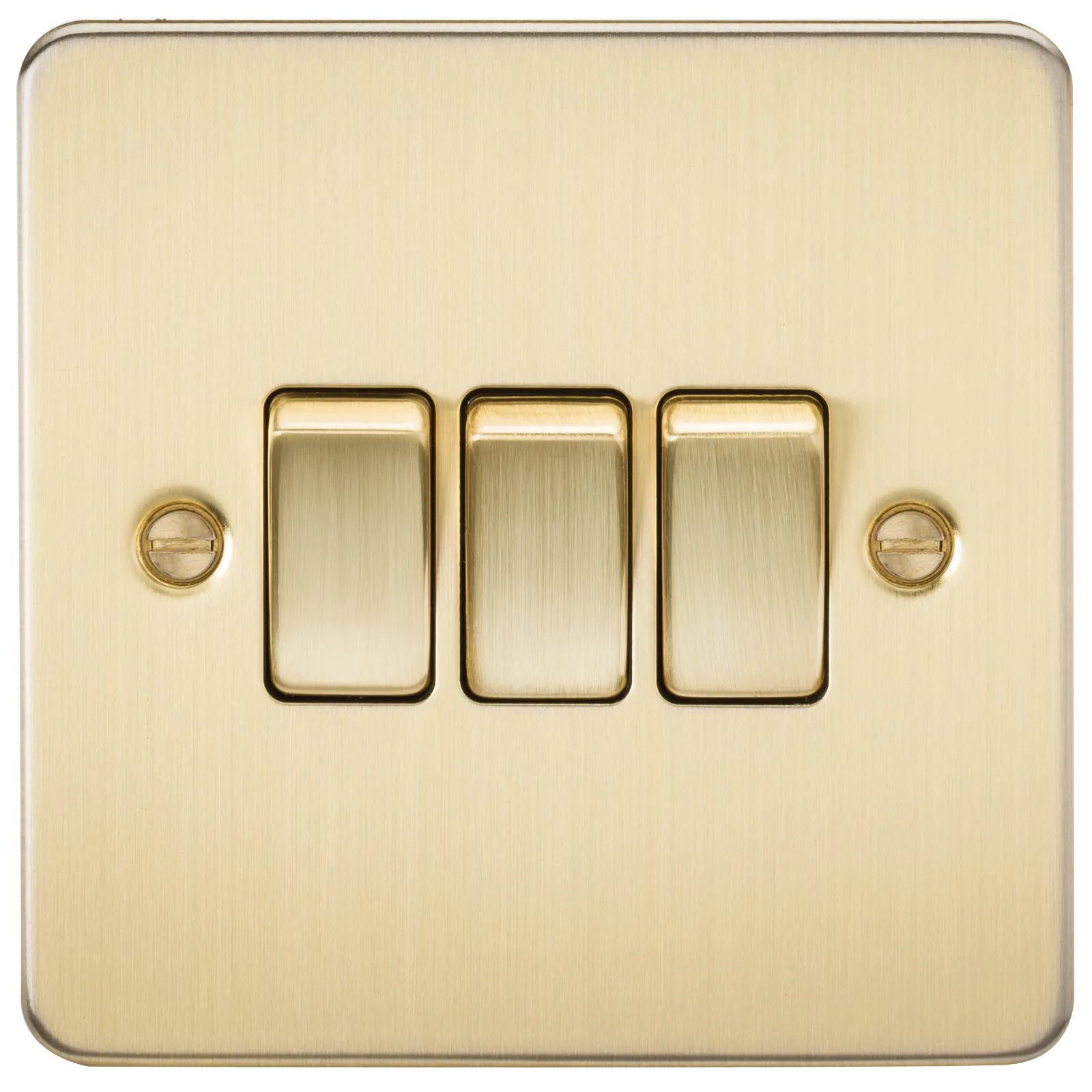 Knightsbridge FP4000BB Flat Plate 10AX 3G 2-Way Switch - Brushed Brass