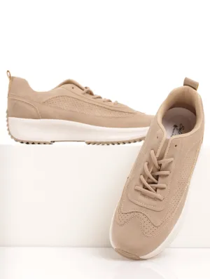 Ladies Soft Style Paulette Sneaker - Taupe