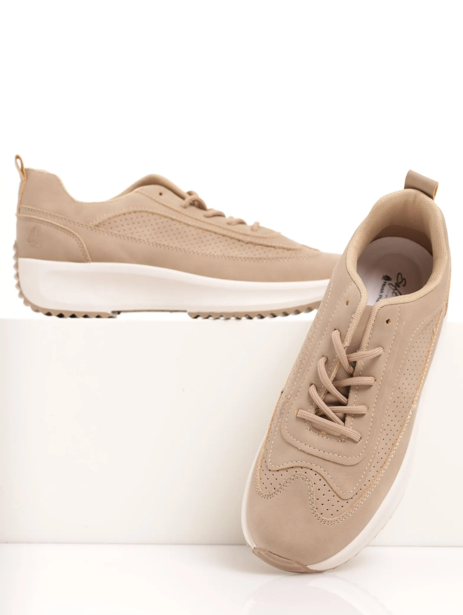 Ladies Soft Style Paulette Sneaker - Taupe