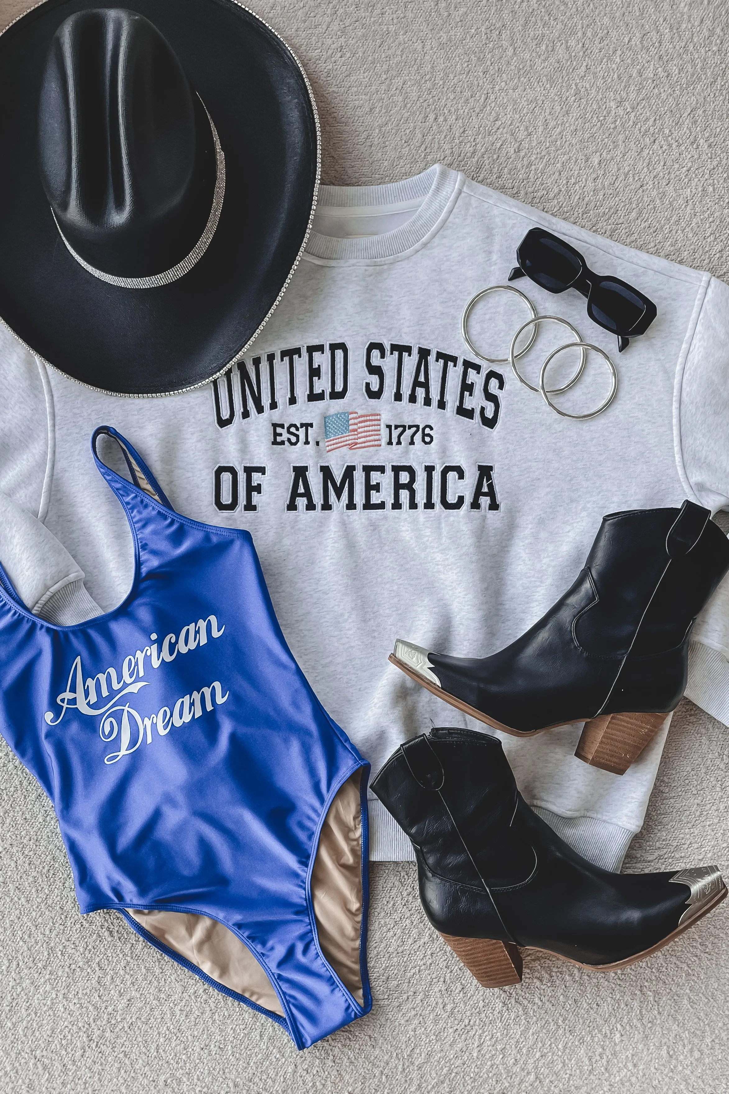 Living The American Dream Open Back One Piece