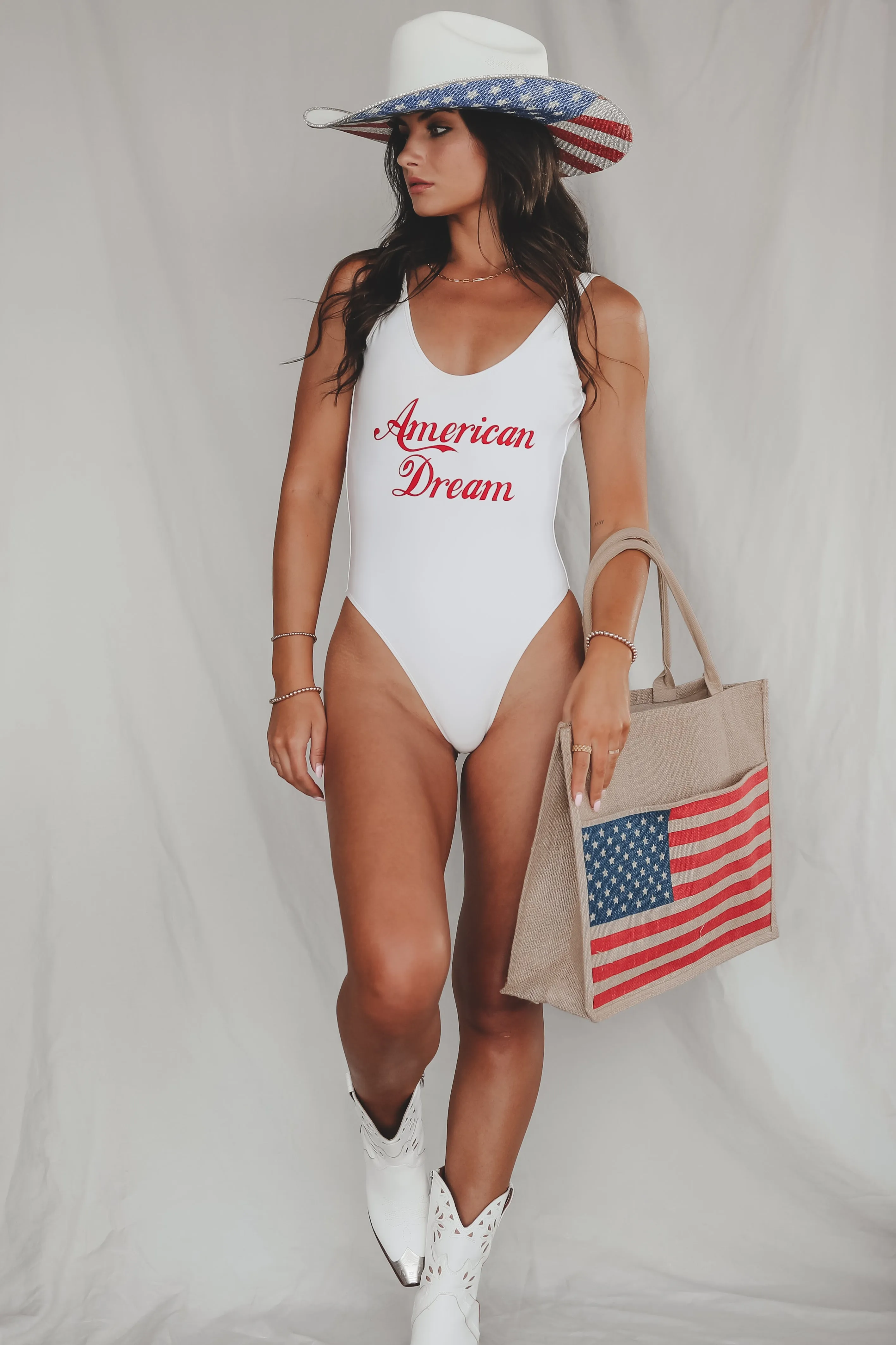 Living The American Dream Open Back One Piece