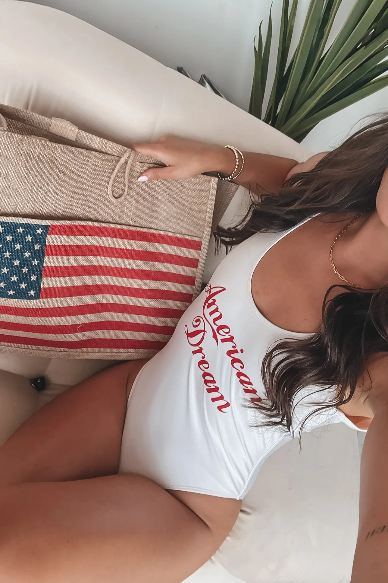 Living The American Dream Open Back One Piece