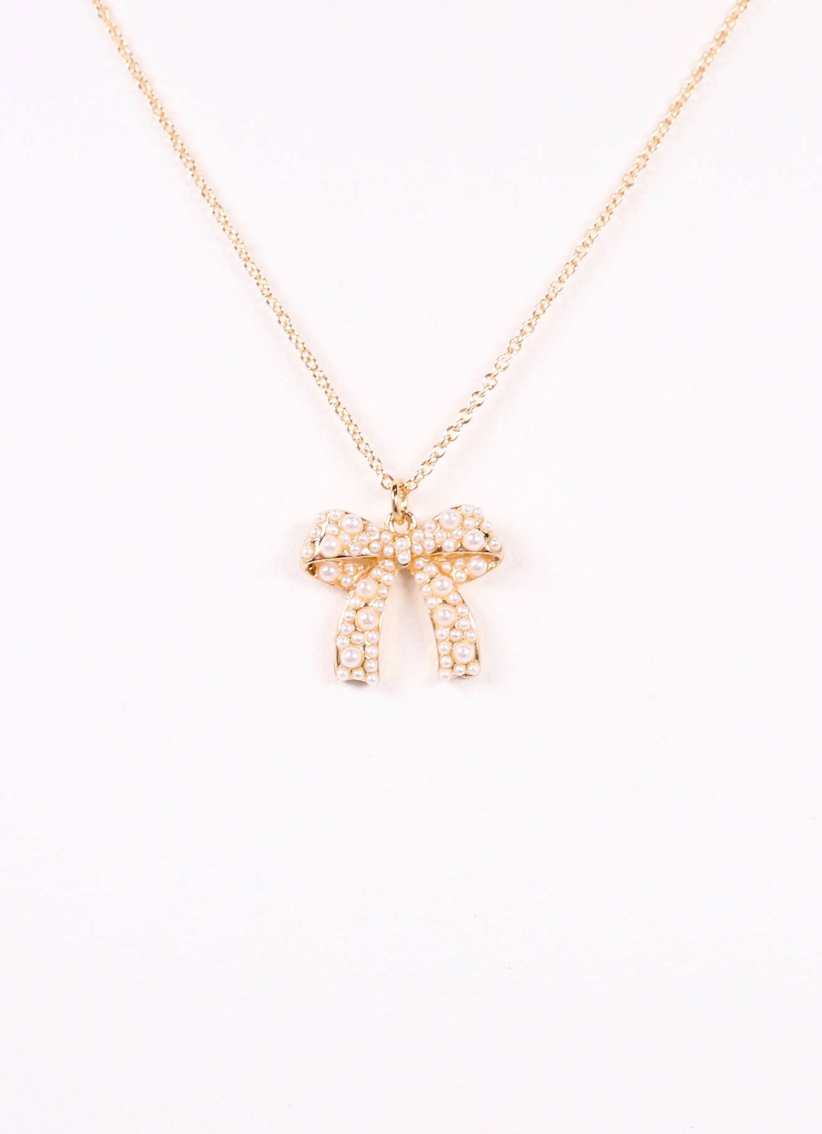 Lohan Pearl Bow Necklace GOLD