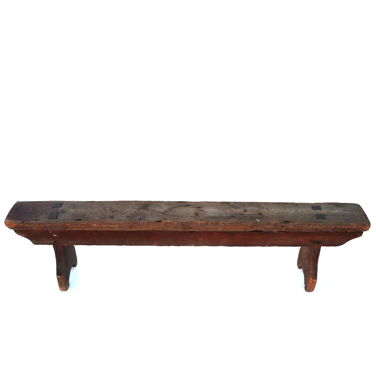 Low Swedish Rustic Pine Boot Bench